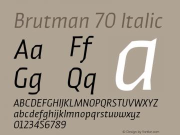 Brutman-70Italic Version 1.100;FEAKit 1.0图片样张