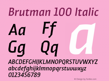 Brutman-100Italic Version 1.100;FEAKit 1.0图片样张