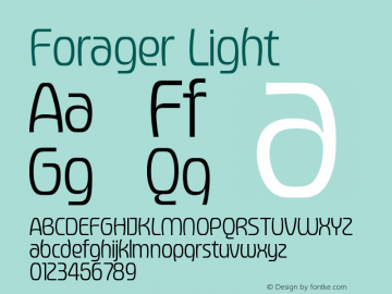 Forager-Light Version 1.000;Glyphs 3.1.2 (3151);fontTools/otf2ttf 4.10.2; ttfautohint (v1.8.3)图片样张