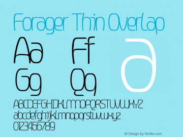 Forager-ThinOverlap Version 1.000;Glyphs 3.1.2 (3151);fontTools/otf2ttf 4.10.2; ttfautohint (v1.8.3)图片样张