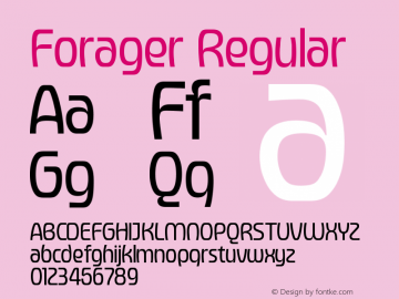 Forager-Regular Version 1.000;Glyphs 3.1.2 (3151);fontTools/otf2ttf 4.10.2; ttfautohint (v1.8.3)图片样张