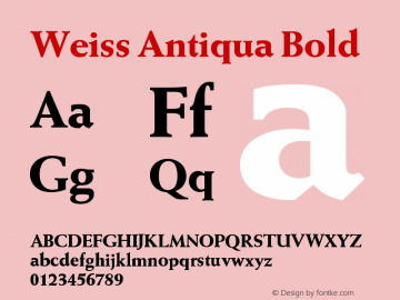 WeissAntiqua-Bold Version 1.00图片样张