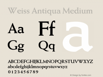 WeissAntiqua-Medium Version 1.00图片样张