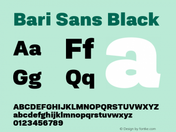 Bari Sans Black Version 1.00图片样张