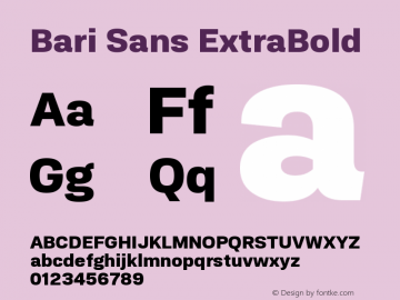 Bari Sans ExtraBold Version 1.00图片样张