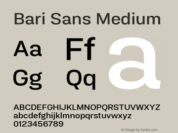 Bari Sans Medium Version 1.00图片样张