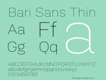 Bari Sans Thin Version 1.00图片样张