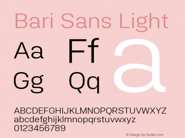 Bari Sans Light Version 1.00图片样张