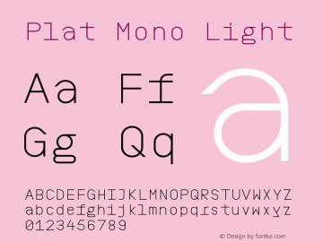 PlatMono-Light Version 1.00图片样张
