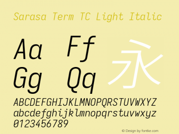 Sarasa Term TC Light Italic 图片样张