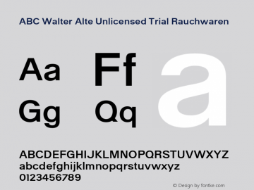 ABC Walter Alte Unlicensed Trial Rauchwaren Version 1.000;Unlicensed Trial图片样张