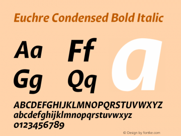 Euchre Condensed Bold Italic Version 1.00图片样张