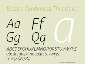 Euchre Condensed Thin Italic Version 1.00图片样张