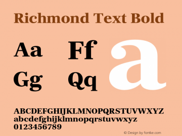 Richmond Text Bold Version 1.005图片样张