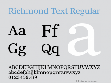 Richmond Text Regular Version 1.005图片样张