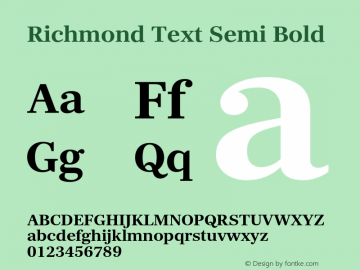 Richmond Text Semi Bold Version 1.005图片样张