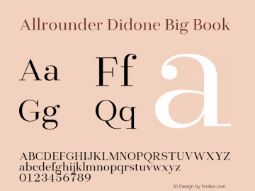 Allrounder Didone Big Book Version 1.000;Glyphs 3.2 (3249)图片样张