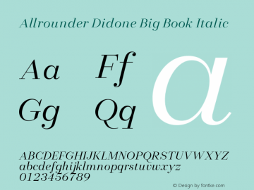 Allrounder Didone Big Book Italic Version 1.000;Glyphs 3.2 (3249)图片样张