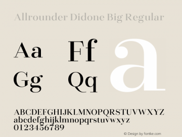 Allrounder Didone Big Regular Version 1.000;Glyphs 3.2 (3249)图片样张
