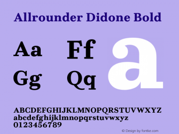 Allrounder Didone Bold Version 1.000;Glyphs 3.2 (3249)图片样张