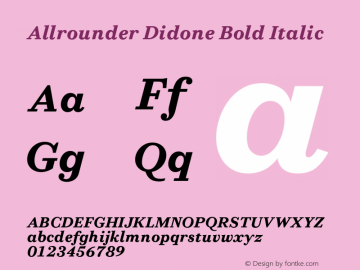 Allrounder Didone Bold Italic Version 1.000;Glyphs 3.2 (3249)图片样张