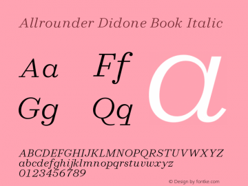 Allrounder Didone Book Italic Version 1.000;Glyphs 3.2 (3249)图片样张