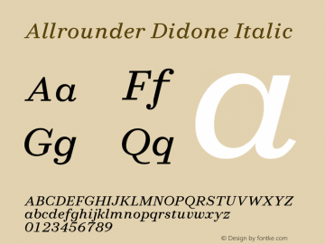 Allrounder Didone Italic Version 1.000;Glyphs 3.2 (3249)图片样张