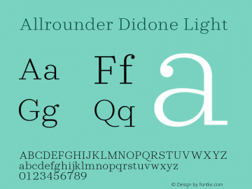 Allrounder Didone Light Version 1.000;Glyphs 3.2 (3249)图片样张