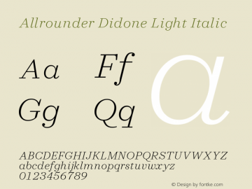 Allrounder Didone Light Italic Version 1.000;Glyphs 3.2 (3249)图片样张