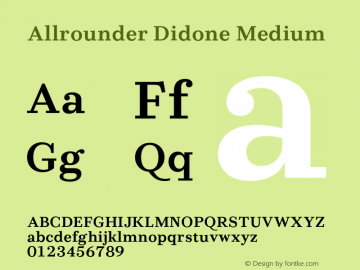 Allrounder Didone Medium Version 1.000;Glyphs 3.2 (3249)图片样张