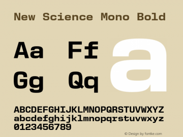 New Science Mono Bold Version 1.00图片样张