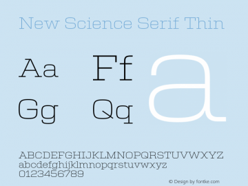 New Science Serif Thin Version 2.101图片样张