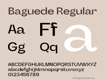 Baguede Regular Version 1.000;Glyphs 3.1.1 (3144)图片样张