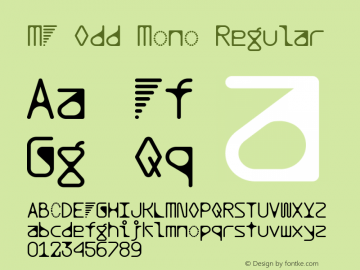MF Odd Mono Regular Version 1.013;fontTools/otf2ttf 4.10.2; ttfautohint (v1.8.3) | WF图片样张