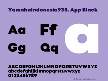 YamahaIndonesia935. App Black Version 1.002; January 01, 2024; Regular/Italic图片样张