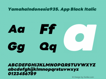 YamahaIndonesia935. App Black Italic Version 1.002; January 01, 2024; Regular/Italic图片样张