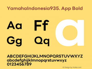 YamahaIndonesia935. App Bold Version 1.002; January 01, 2024; Regular/Italic图片样张
