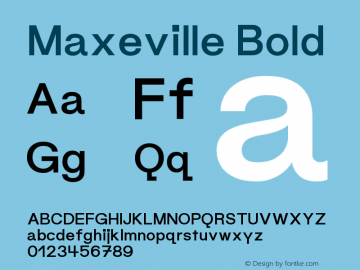 Maxeville-Bold Version 1.000;PS 001.000;hotconv 1.0.88;makeotf.lib2.5.64775;fontTools/otf2ttf 4.10.2; ttfautohint (v1.8.3)图片样张