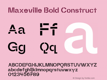 Maxeville-BoldConstruct Version 1.000;PS 001.000;hotconv 1.0.88;makeotf.lib2.5.64775;fontTools/otf2ttf 4.10.2; ttfautohint (v1.8.3)图片样张