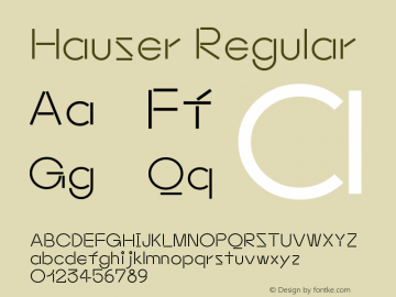 Hauser-60Regular Version 1.002;PS 001.002;hotconv 1.0.88;makeotf.lib2.5.64775;fontTools/otf2ttf 4.10.2; ttfautohint (v1.8.3)图片样张