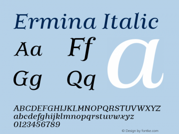 Ermina-Italic Version 001.001图片样张