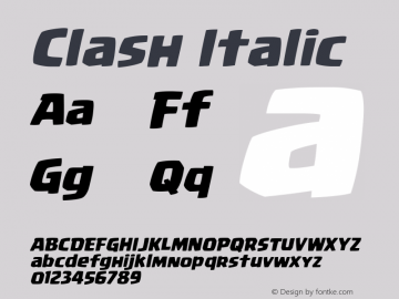 Clash Italic Version 1.00 2016图片样张