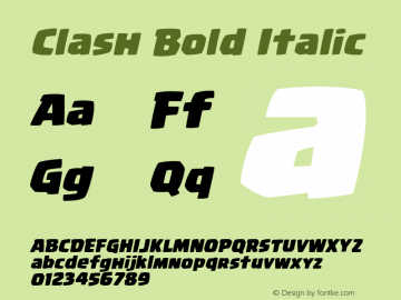 Clash Bold Italic Version 1.00 2016图片样张