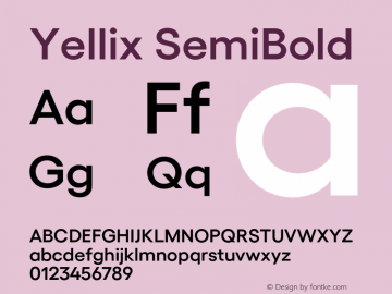 Yellix SemiBold Version 3.000;Glyphs 3.1.1 (3137)图片样张
