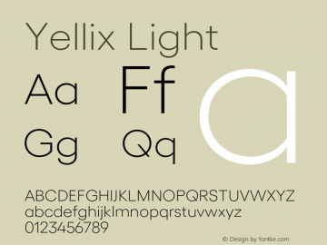 Yellix Light Version 3.000;Glyphs 3.1.1 (3137)图片样张