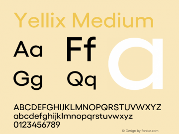 Yellix Medium Version 3.000;Glyphs 3.1.1 (3137)图片样张