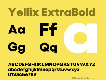 Yellix ExtraBold Version 3.000;Glyphs 3.1.1 (3137)图片样张