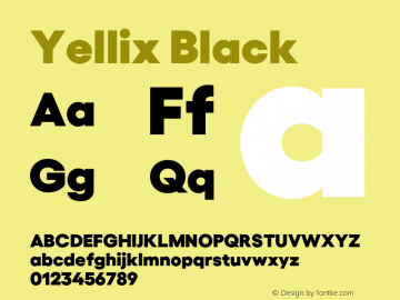 Yellix Black Version 3.000;Glyphs 3.1.1 (3137)图片样张