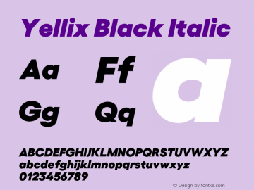 Yellix Black Italic Version 3.000;Glyphs 3.1.1 (3137)图片样张