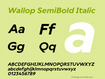 Wallop SemiBold Italic Version 3.003;Glyphs 3.1.1 (3138)图片样张
